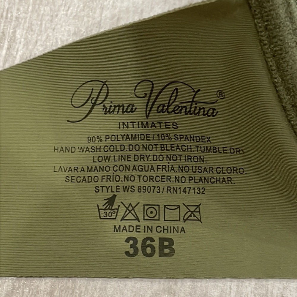 PRIMA VALENTINA Women’s Olive Underwire Bra Size 36 B - Picture 4 of 8